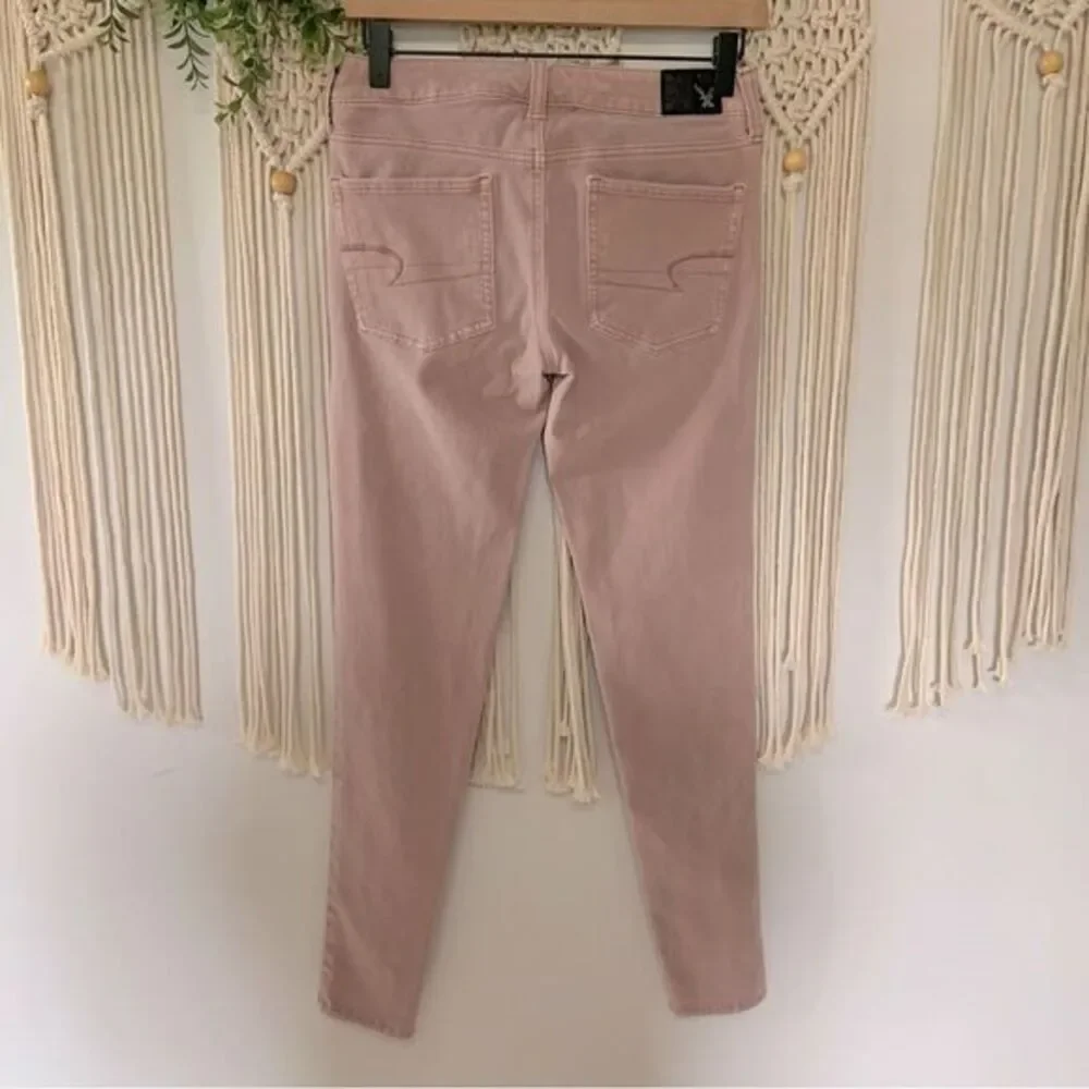AMERICAN EAGLE Women’s Hi Rise Jegging 360 Super Stretch Light Mauve Pink Size 4 - Picture 4 of 15